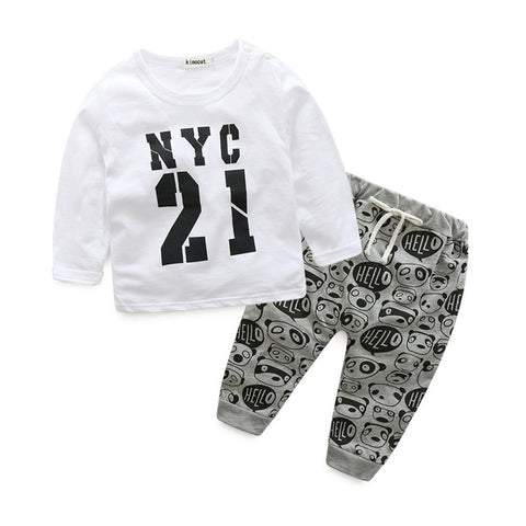 Style letter printed baby boy clothes