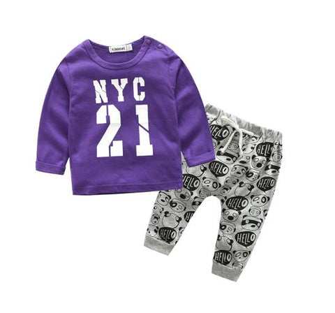 Style letter printed baby boy clothes