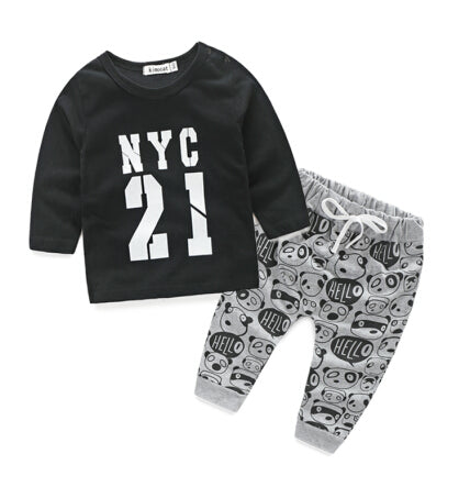 Style letter printed baby boy clothes