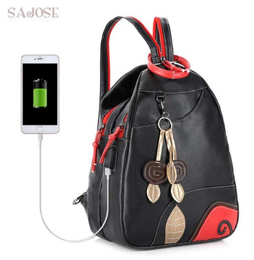 Vintage Leaf Stitching Shoulder Bag