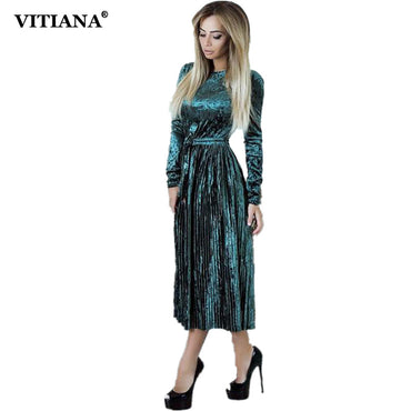 Women Maxi Long Casual Velvet Dress