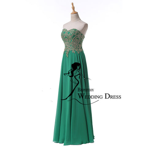 Sweetheart Long Chiffon Evening Dress