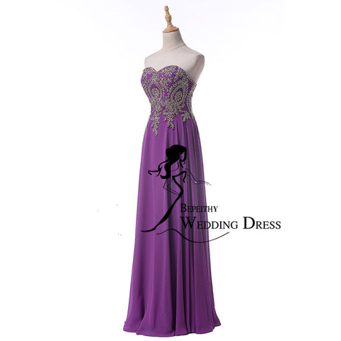 Sweetheart Long Chiffon Evening Dress