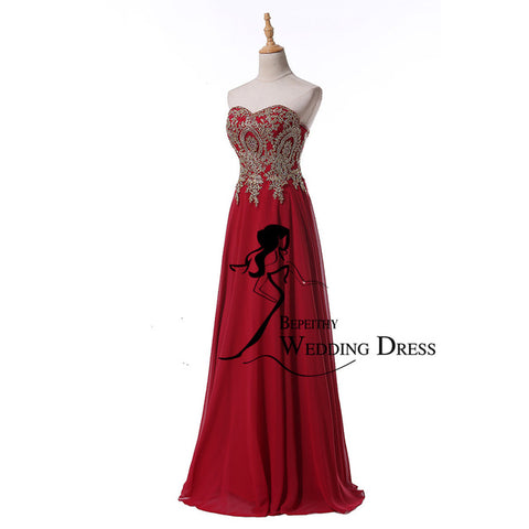 Sweetheart Long Chiffon Evening Dress
