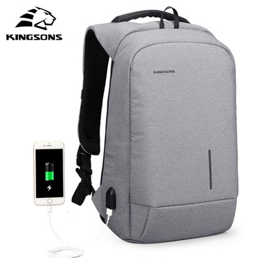 Kingsons 13'' 15''  Laptop Backapcks USB Charger Compact Anti-theft backpack Computer Bags School Backpack Bag Men's Travel Bags