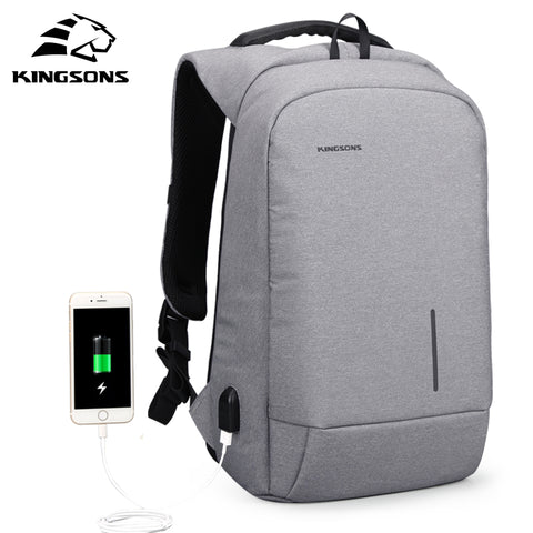 Kingsons 13'' 15''  Laptop Backapcks USB Charger Compact Anti-theft backpack Computer Bags School Backpack Bag Men's Travel Bags